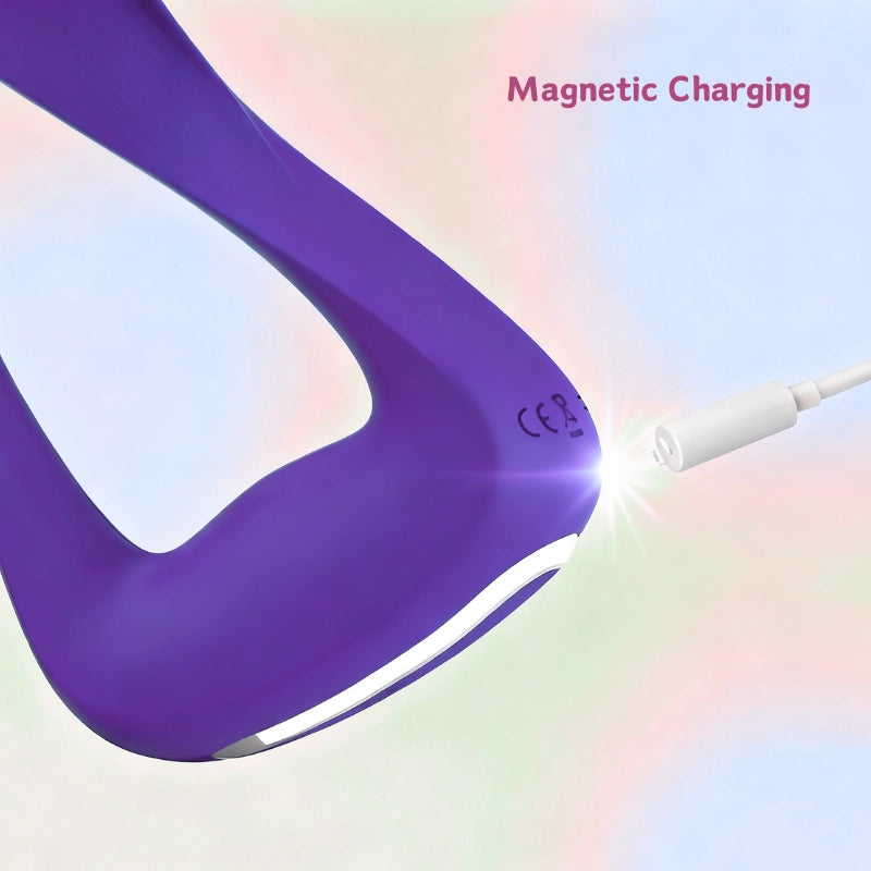 Macro close-up showing the magnetic charging connector attaching securely with soft metallic reflections.