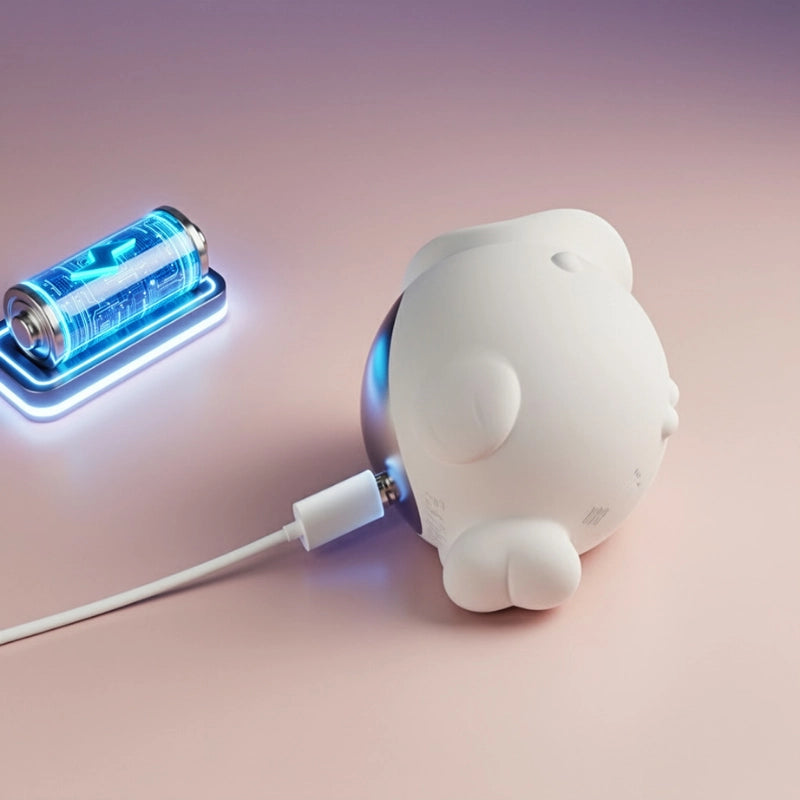 close-up of magnetic charging connectors attaching seamlessly to the silicone vibrator body