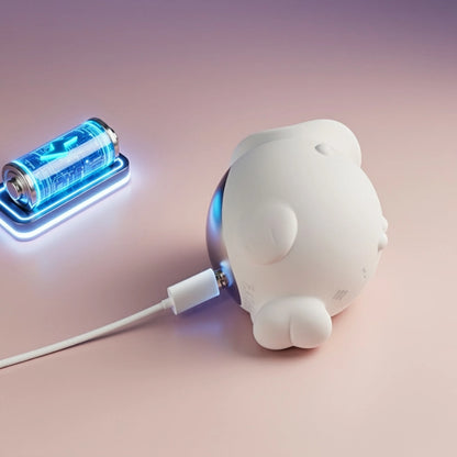 close-up of magnetic charging connectors attaching seamlessly to the silicone vibrator body